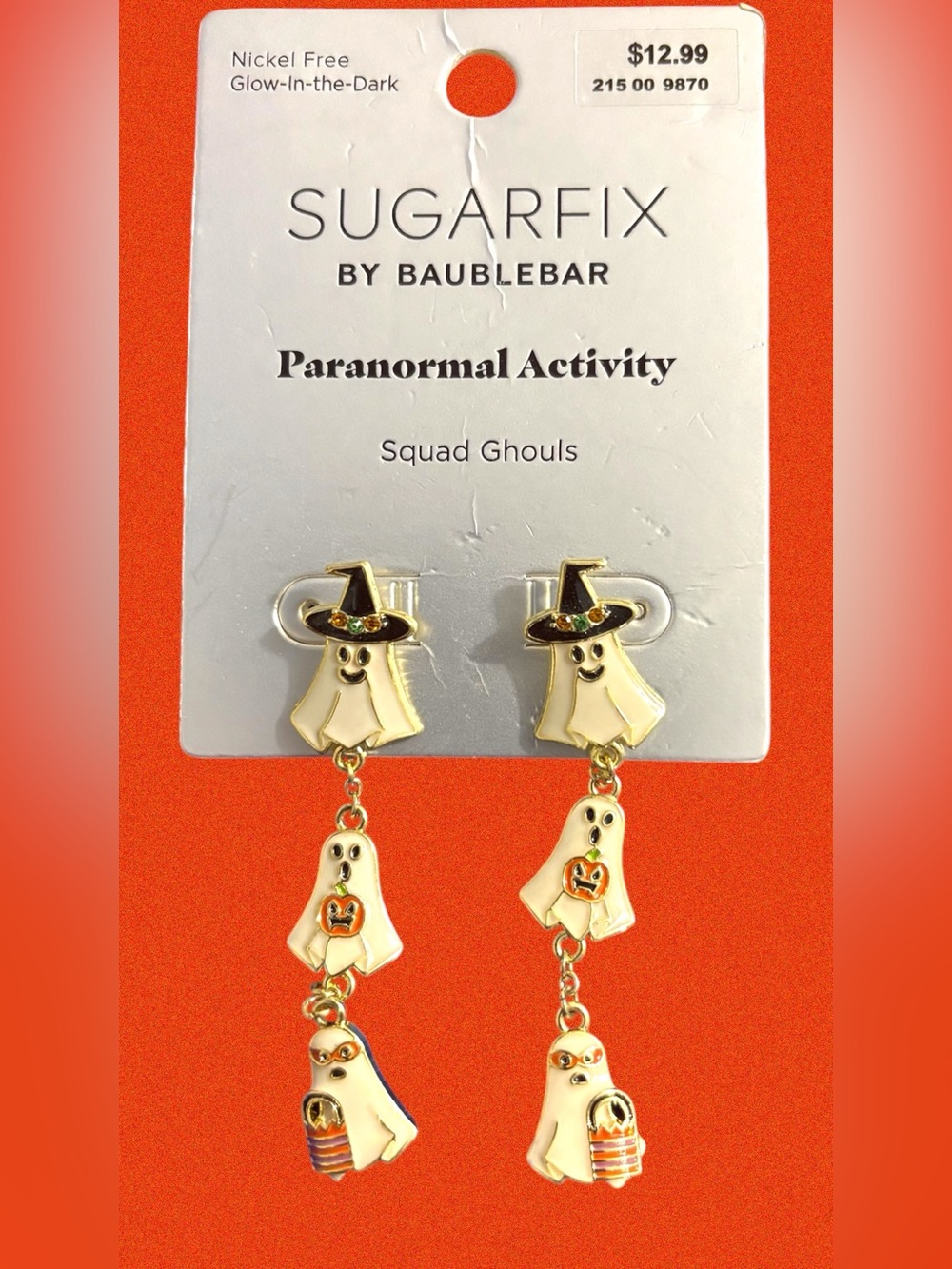 New Sugarfix Ghost Dangle Earrings - and Magnetic Ghost Notepad with Pen